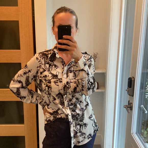 BABYLON / W LES FEMMES Pegasus horse blouse size 44 - Picture 13 of 13